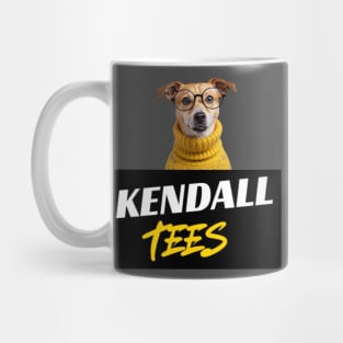Cute dog with glasses and yellow turtleneck Mug